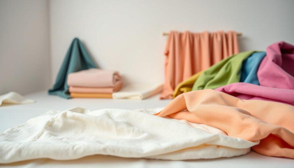 A well-lit studio shot showcasing an array of affordable fabrics in various textures and colors. In the foreground, a group of fabric swatches - cotton, polyester, and linen - arranged neatly. The middle ground features bolts of these materials in different hues, creating a visually appealing color palette. The background is a clean, minimalist setting with soft, diffused lighting, allowing the fabrics to take center stage. The overall composition emphasizes the tactile qualities, affordability, and versatility of these practical textiles suitable for DIY costumes and projects. A well-lit studio shot showcasing an array of affordable fabrics in various textures and colors. In the foreground, a group of fabric swatches - cotton, polyester, and linen - arranged neatly. The middle ground features bolts of these materials in different hues, creating a visually appealing color palette. The background is a clean, minimalist setting with soft, diffused lighting, allowing the fabrics to take center stage. The overall composition emphasizes the tactile qualities, affordability, and versatility of these practical textiles suitable for DIY costumes and projects.