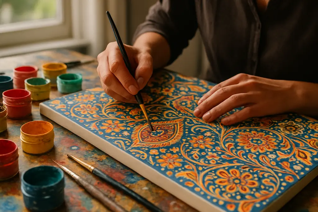 LA Art Week Patterns shown through block printed paper and woven handmade samples