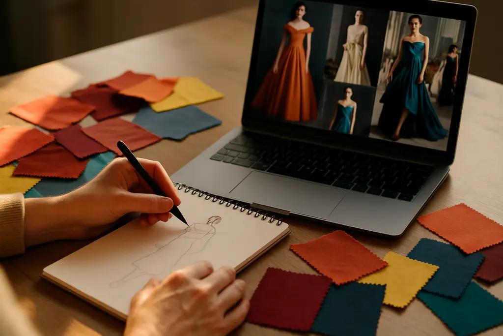 AI fashion consent concept with a model release form beside a styled retail outfit