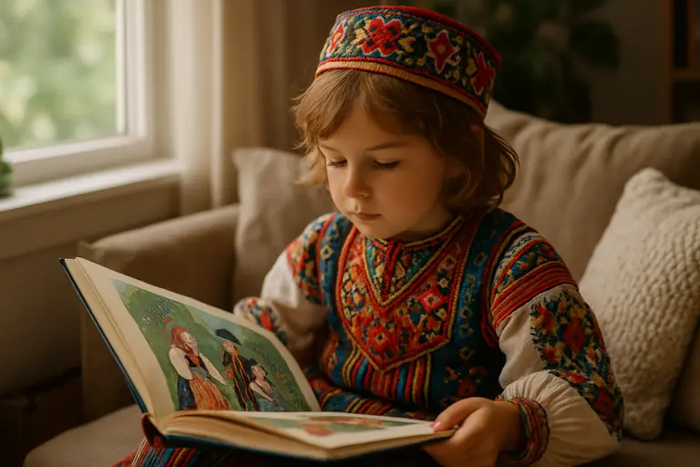 Simple story costumes sorted by capes, belts, crowns, and aprons in open baskets