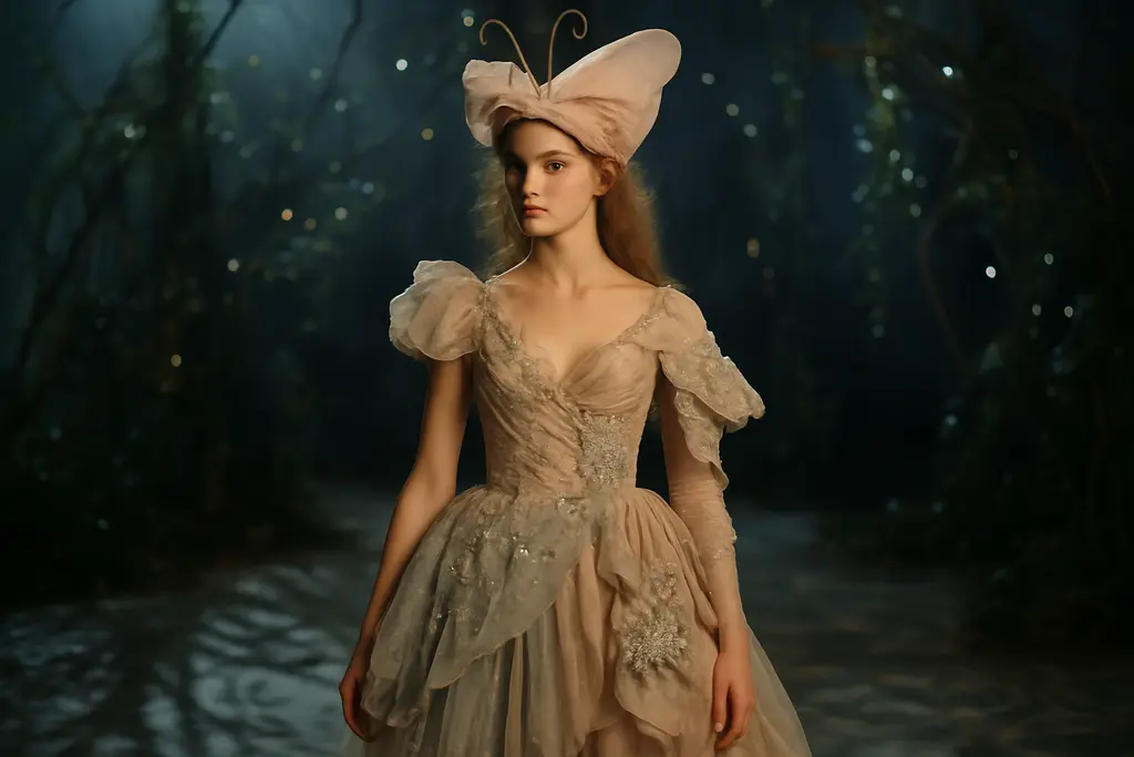 Fade Costume Design inspired by sheer layered fairytale costumes in a playroom