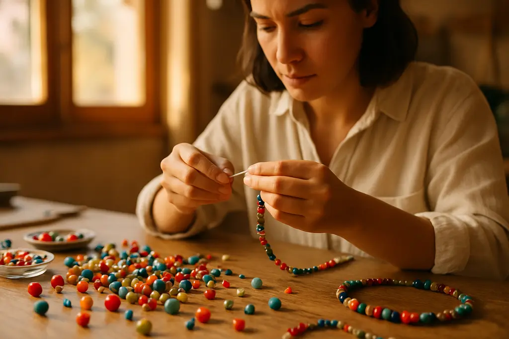 Creator commerce strategies shown through handmade garments, sketches, and shipping tools on a studio table