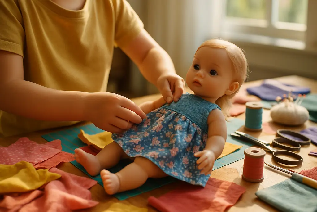 DIY Dress-Up Ideas with paper tabs, doll-scale seams, and appliqué costume pieces