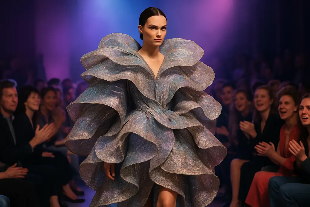 Fantasy runway trends shown through sculptural gowns and fairytale-inspired accessories